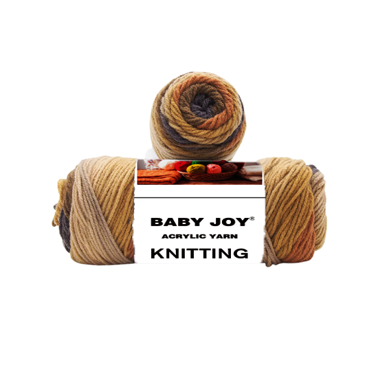8ply yarn (3) Stripes Acrylic Yarn 100g 188m 8ply - Latte - 图片 1