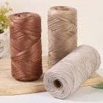 fettuccia uncinetto，fettuccia per borse uncinetto，Nappa Leather yarn,Plain Weave yarn,Soft Leather yarn,DIY Handmade Woven Bags, - 图片 2